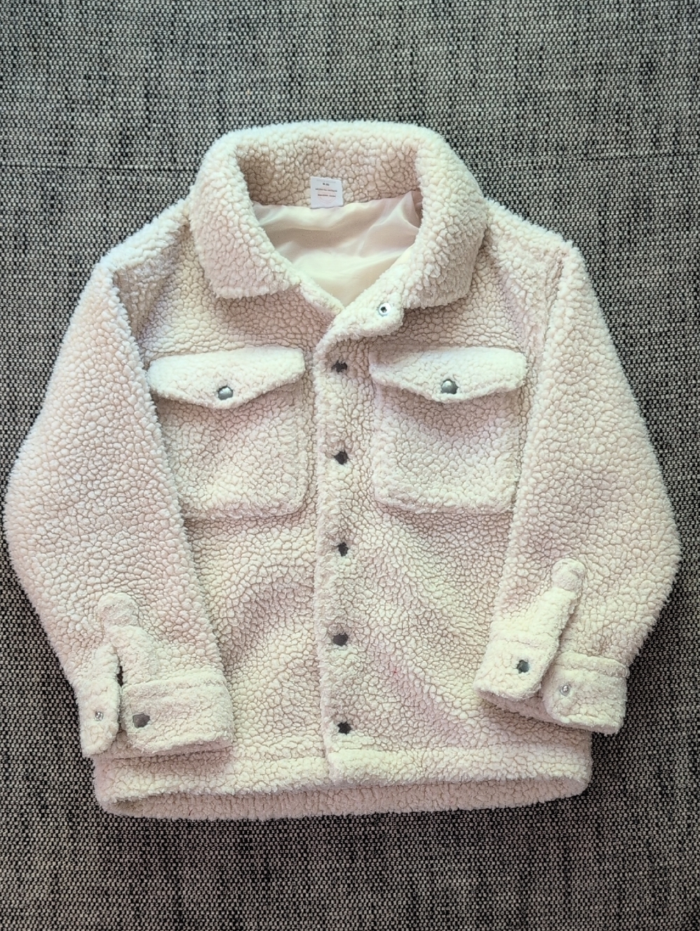 wonder nation Cream Sherpa Button-Up Jacket for Kids